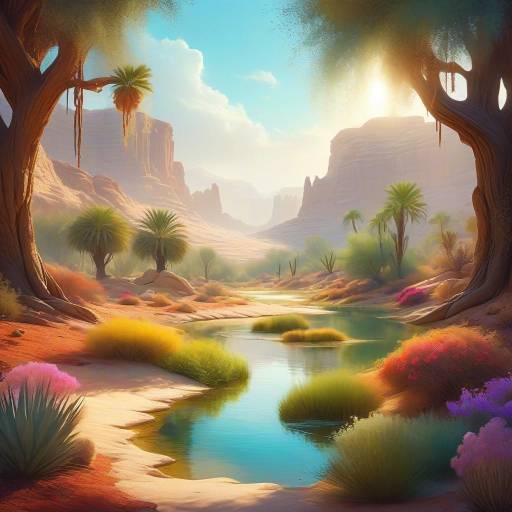 Magical Oasis in Dreamy Forest Clearing