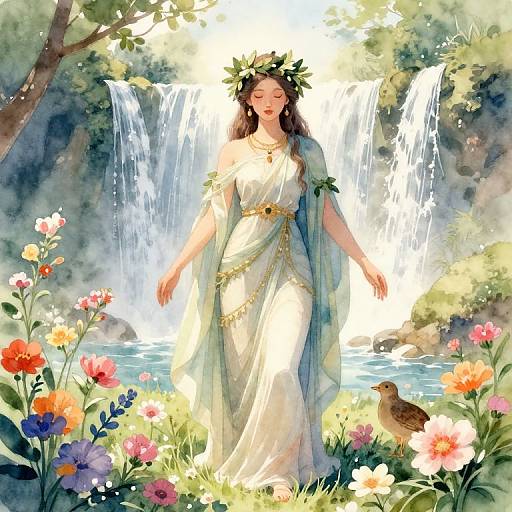 Serene Nature Deity in Bloom
