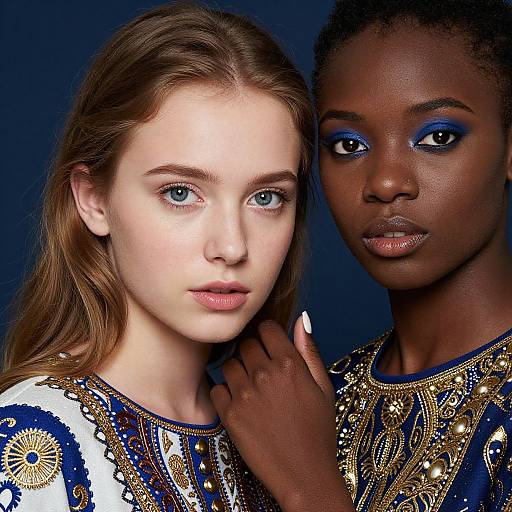 Fashion Editorial Portrait of Two Diverse Women