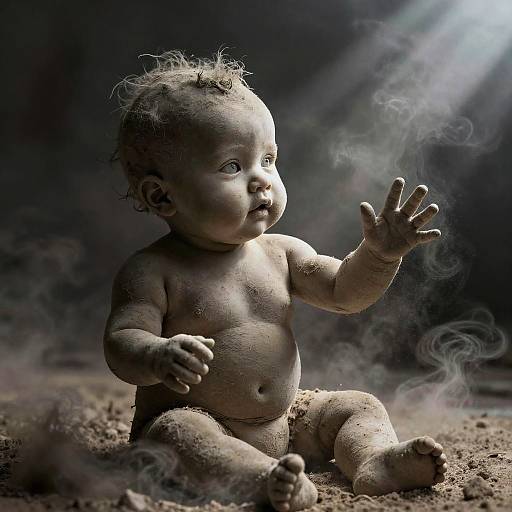Fragile Ashen Baby in Dark Fantasy