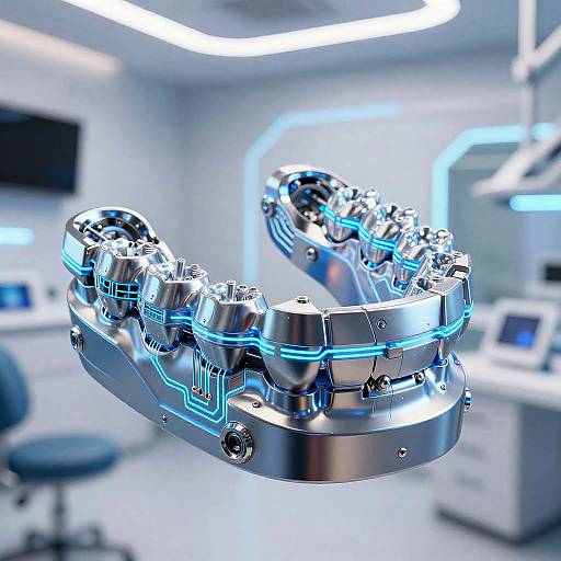 Futuristic AI Dental Technology Close-up