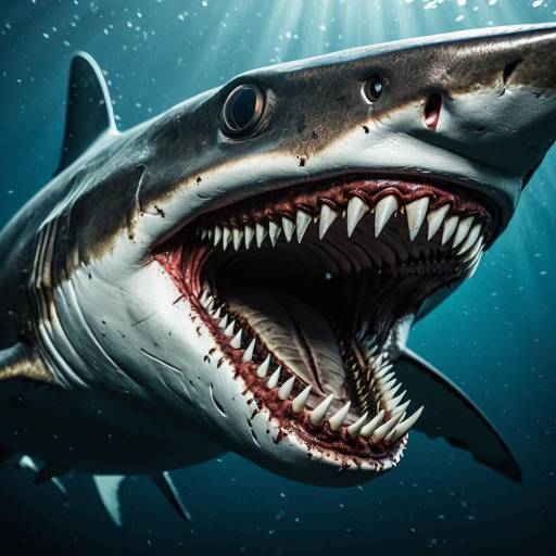 Lovecraftian Horror Shark with Open Mouth