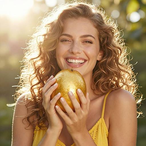 Woman with Golden Fruit Radiance