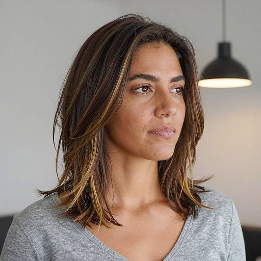 Portrait of Woman with Blonde Highlights