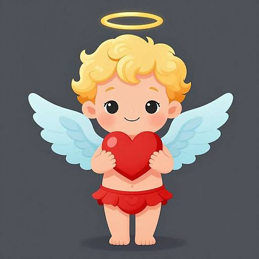 Adorable Baby Cupid Cartoon Portrait