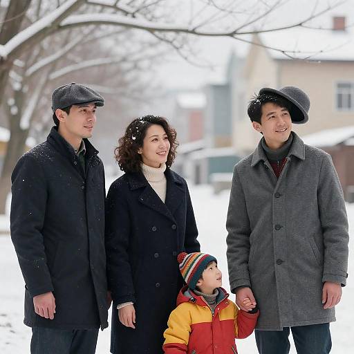 Charming Winter Family Portrait in Snow