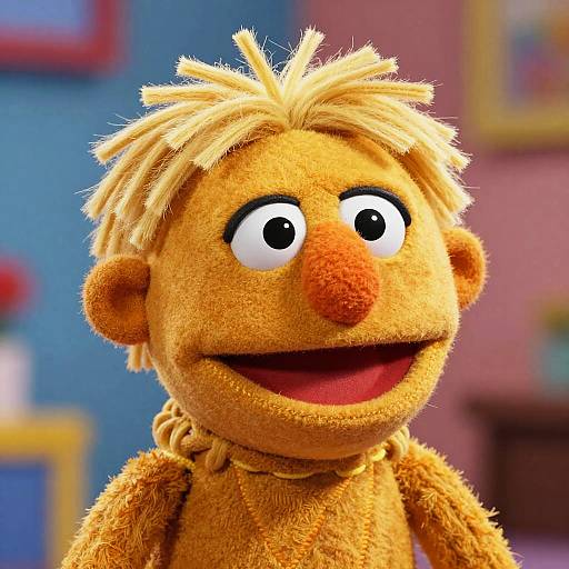 Vibrant Blonde Muppet Puppet Character