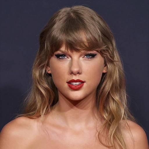 Portrait of a Blonde Woman with Red Lipstick