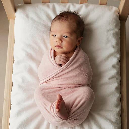 Serene Newborn in Blush Pink Swaddle
