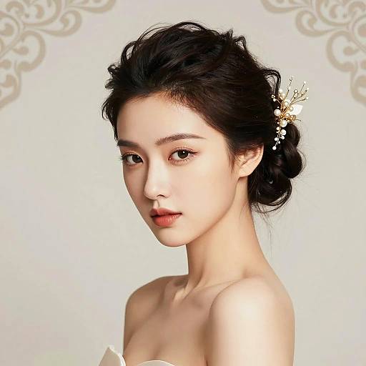 Elegant Woman with Striking Hairstyle