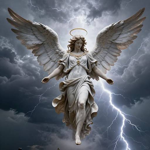Majestic Archangel in Thunderstorm