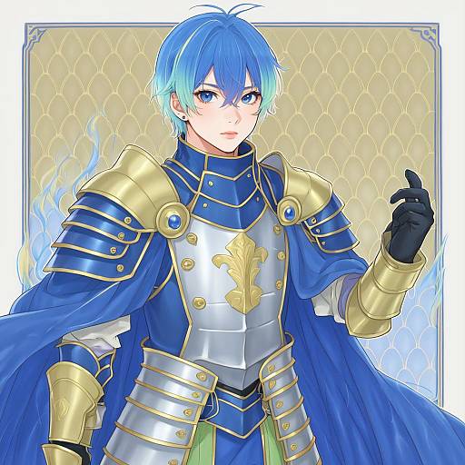 Illustration of Alfonse (fire emblem), fire emblem in the style of Azuuru
