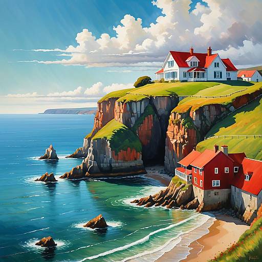 Serene Coastal Landscape with Cliffs