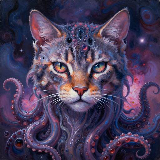 Surreal Cathoulu Cosmic Portrait