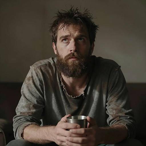 Moody Portrait of a Bearded Man