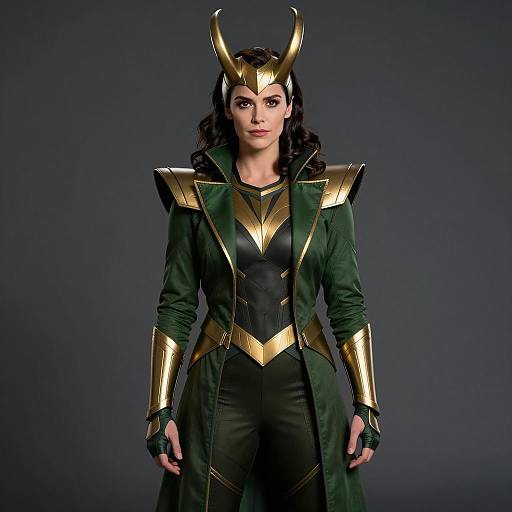 Woman in Loki-Inspired Superhero Costume