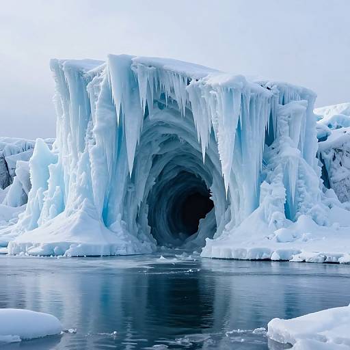 Frozen Colossal Portal Over Tranquil Lake