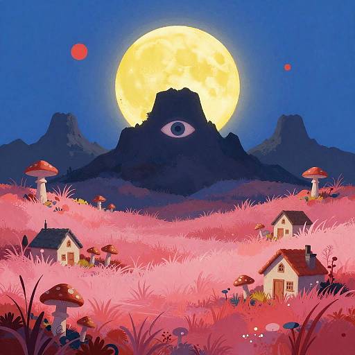 Surreal Fantasy Landscape with Eye