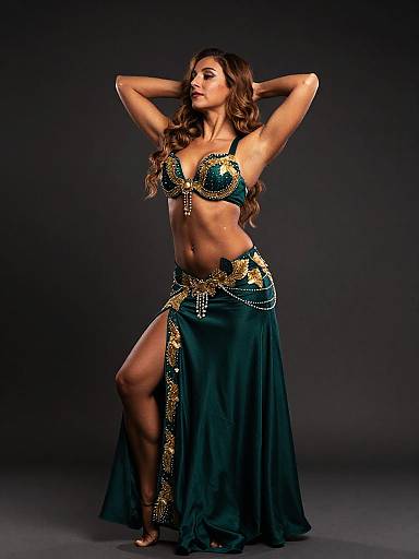 Belly Dancer in Emerald Costume