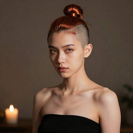 Candlelit Photoreal Portrait of Non-Binary