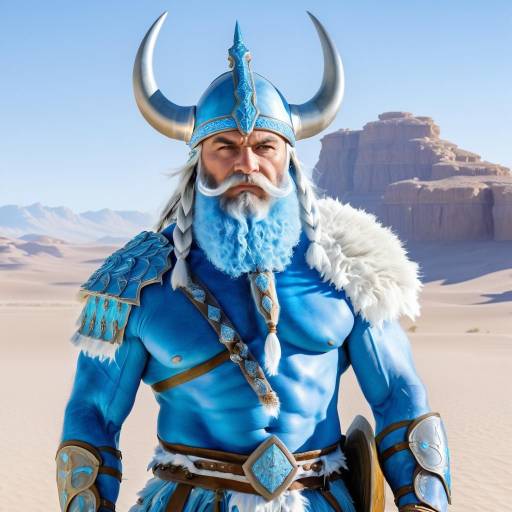 Elderly Viking Warrior in Desert Armor