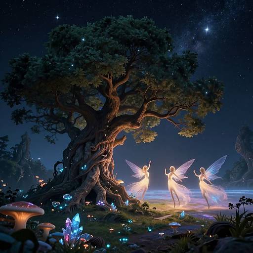 Enchanted Cosmic Ancient Tree