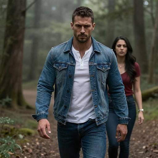 Determined Duo in a Rugged Forest