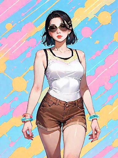 Stylish Woman in Casual Summer Outfit