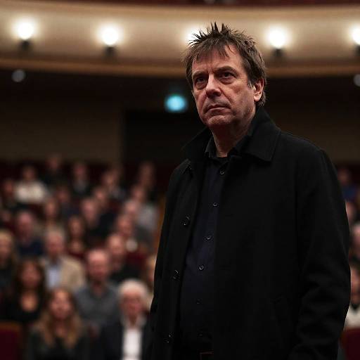 Serious Man in Dim Auditorium Lighting