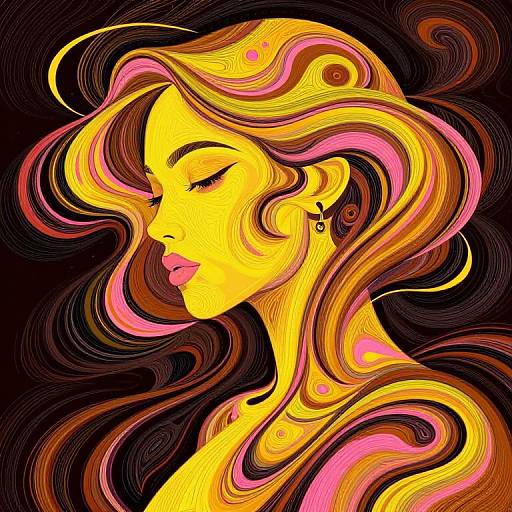 Artistic Woman Python in Vibrant Swirls