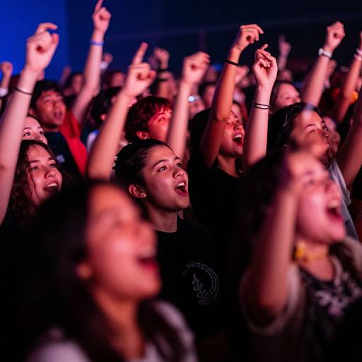Vibrant Screaming Concert Crowd
