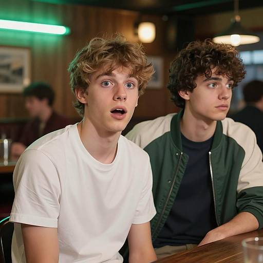 Surprised Encounter in a Dim Bar