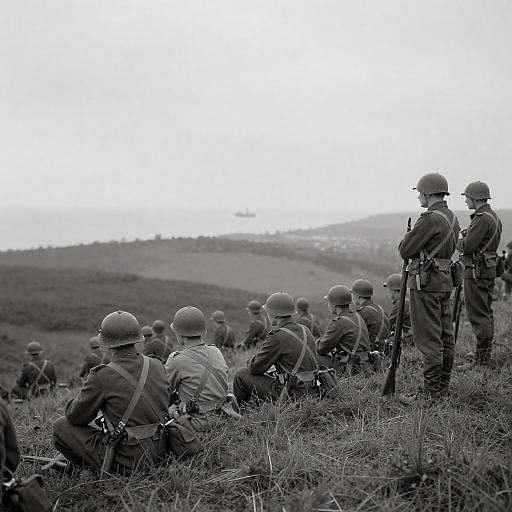 World War I Soldiers on Grassy Hill