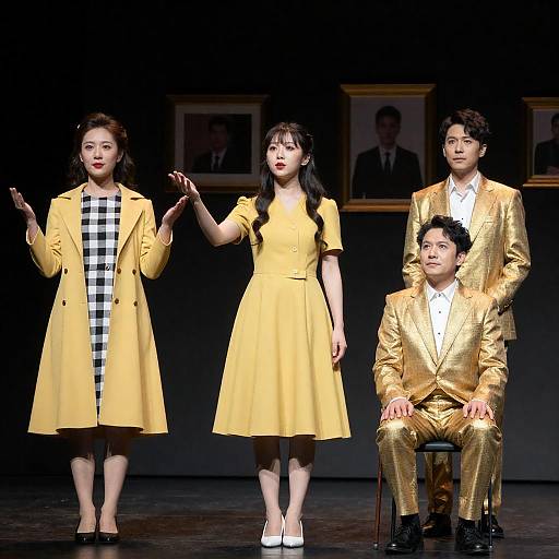 Vibrant Stage Scene with Colorful Attire