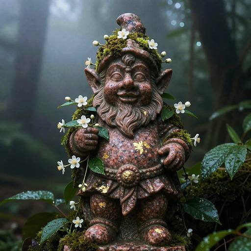 Pre-Raphaelite Bes Statue at Dawn