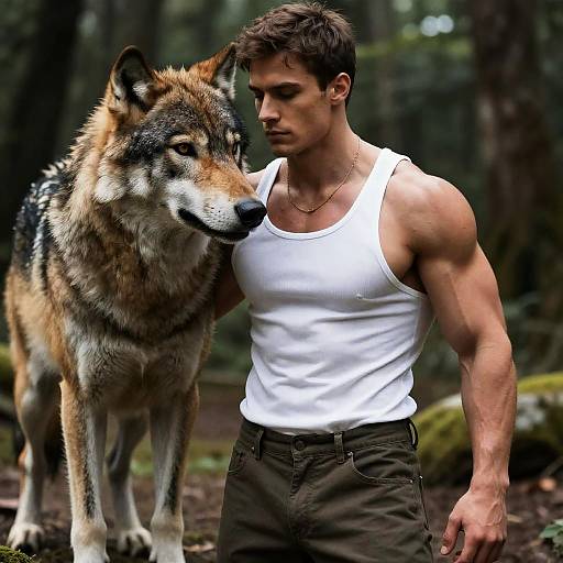 Realistic Muscular Anthro Wolf Portrait