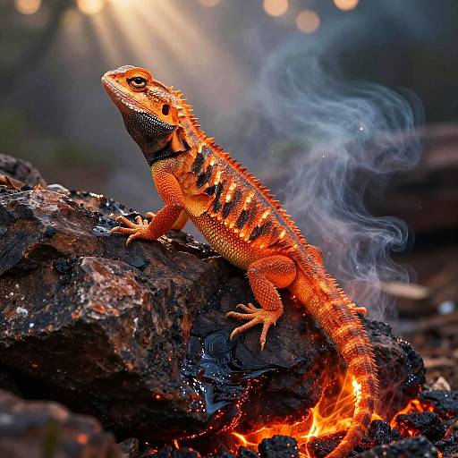 Brazen Flameback Lizard at Dusk