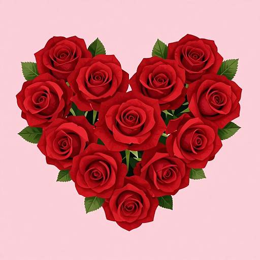 Vibrant Heart-Shaped Red Roses
