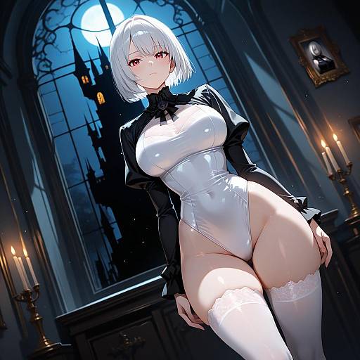 Gothic Beauty in Moonlit Shadows