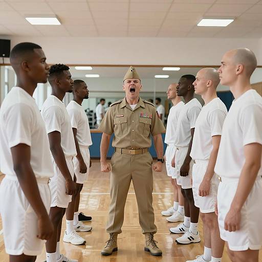 Dynamic Military Drill Scene Photography