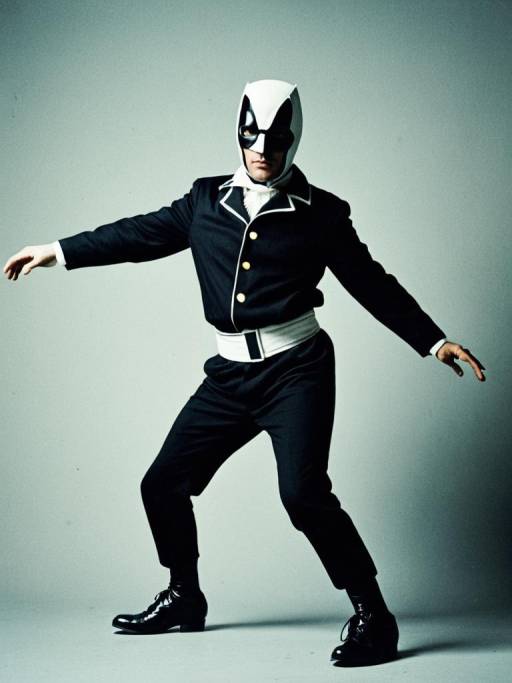 Man in One-Legged Costume with Mask
