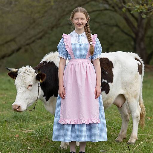 Colonial Woman Costume Pink Blue