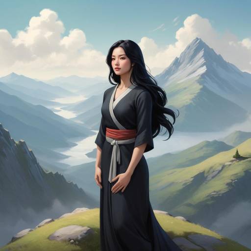 Confident Woman on Peaceful Mountaintop Confident Woman on Peaceful Mountaintop