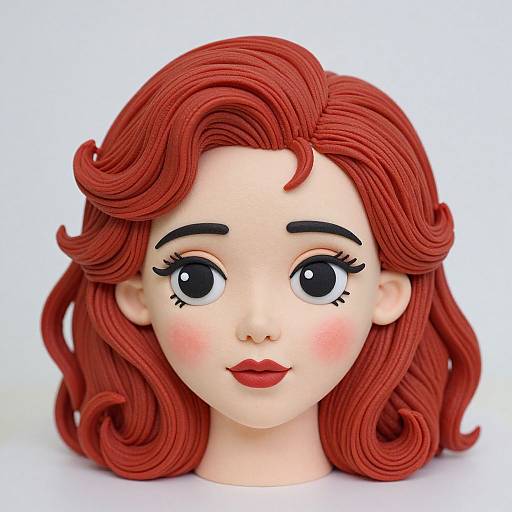 Whimsical Red-Haired Woman Cake