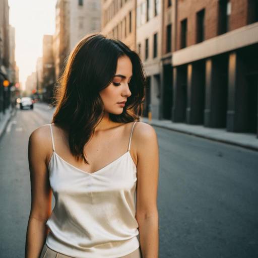 Urban Minimalist Fashion with Silk Camisole