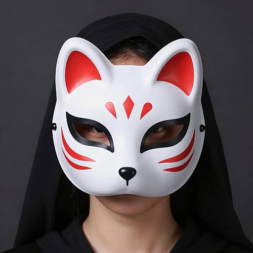 Mystical Figure in a Fox Mask