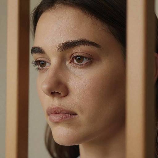 Close-Up Portrait of a Thoughtful Woman