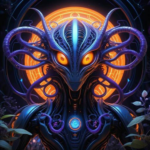 Futuristic Biomechanical Alien Creature
