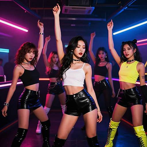 Neon-Lit Cyberpunk Nightclub Scene