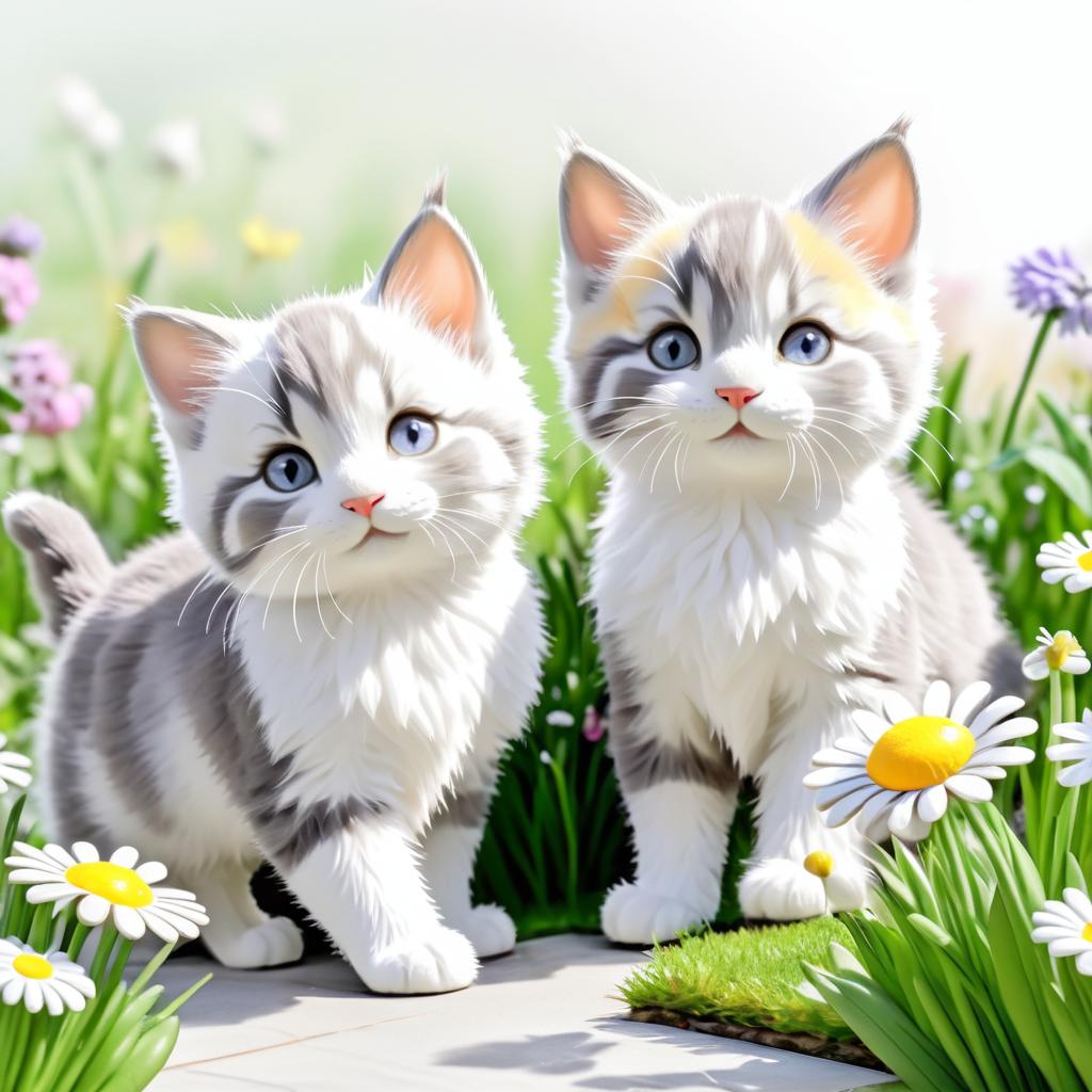 Adorable Kittens in Beatrix Potter Style